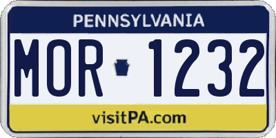 PA license plate MOR1232