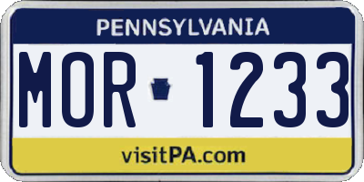 PA license plate MOR1233