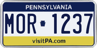 PA license plate MOR1237