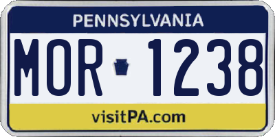 PA license plate MOR1238