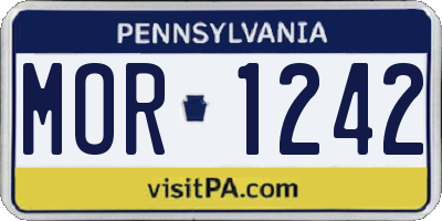 PA license plate MOR1242