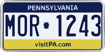 PA license plate MOR1243