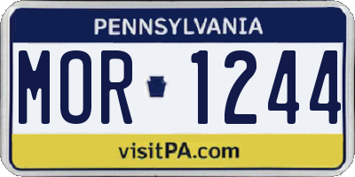 PA license plate MOR1244