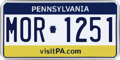 PA license plate MOR1251