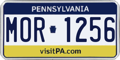 PA license plate MOR1256