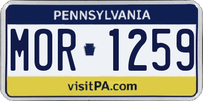 PA license plate MOR1259