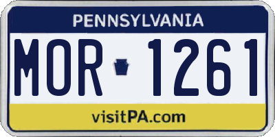 PA license plate MOR1261