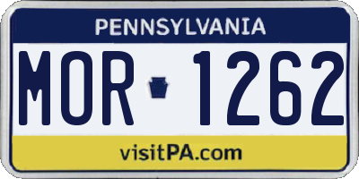 PA license plate MOR1262