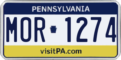 PA license plate MOR1274