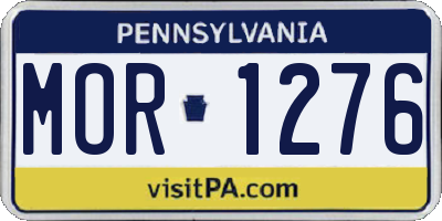 PA license plate MOR1276