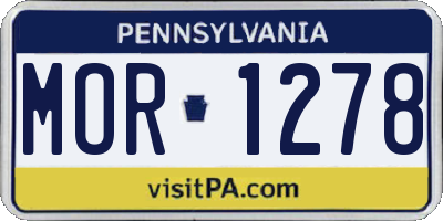 PA license plate MOR1278