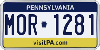 PA license plate MOR1281