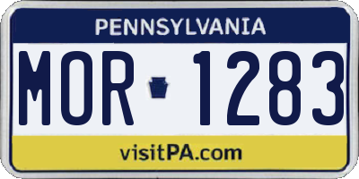 PA license plate MOR1283