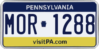 PA license plate MOR1288