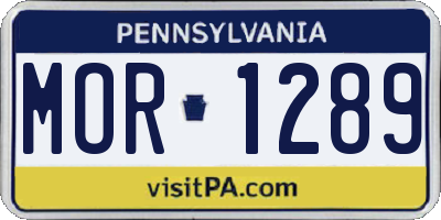 PA license plate MOR1289