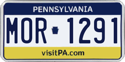 PA license plate MOR1291