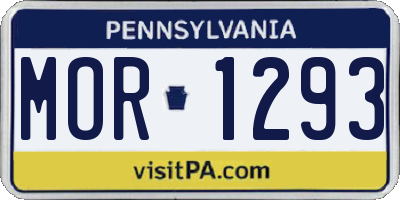 PA license plate MOR1293