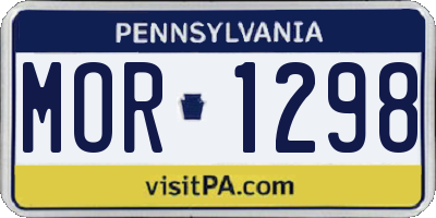 PA license plate MOR1298