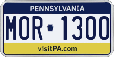 PA license plate MOR1300