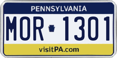 PA license plate MOR1301