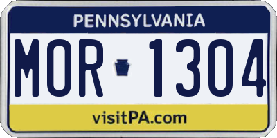 PA license plate MOR1304