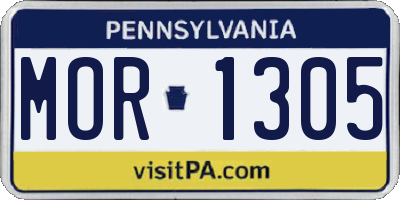 PA license plate MOR1305