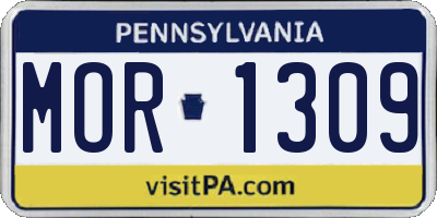 PA license plate MOR1309