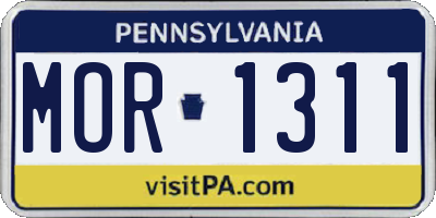 PA license plate MOR1311