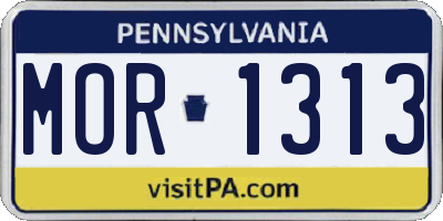 PA license plate MOR1313