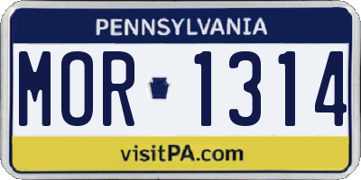 PA license plate MOR1314