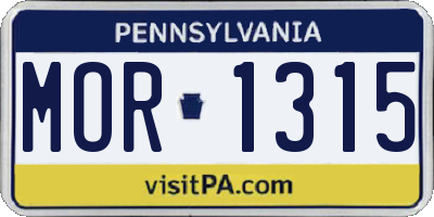 PA license plate MOR1315