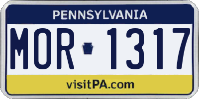 PA license plate MOR1317