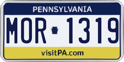 PA license plate MOR1319