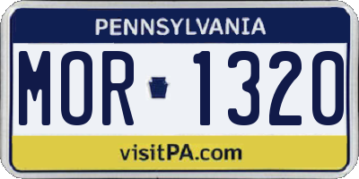 PA license plate MOR1320