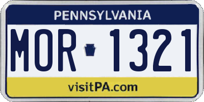 PA license plate MOR1321