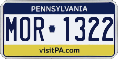 PA license plate MOR1322
