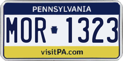 PA license plate MOR1323