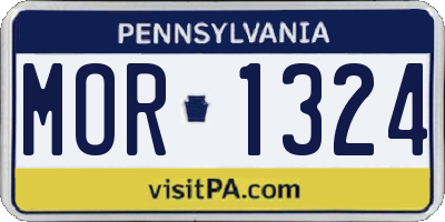 PA license plate MOR1324