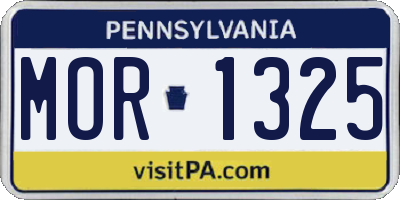 PA license plate MOR1325