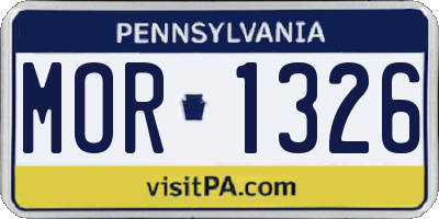 PA license plate MOR1326