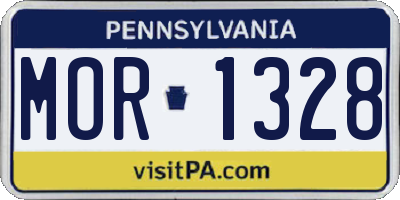 PA license plate MOR1328