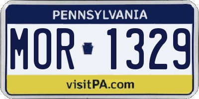 PA license plate MOR1329