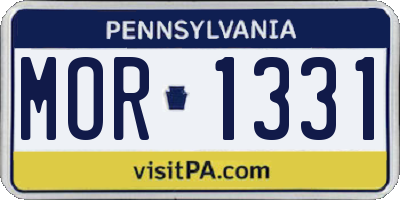 PA license plate MOR1331