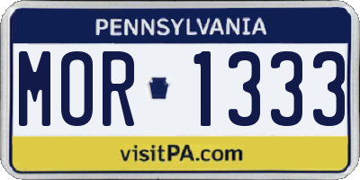 PA license plate MOR1333