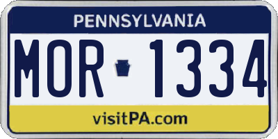PA license plate MOR1334