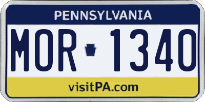 PA license plate MOR1340