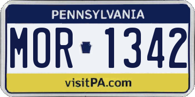 PA license plate MOR1342