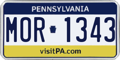 PA license plate MOR1343