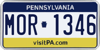 PA license plate MOR1346