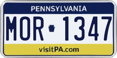 PA license plate MOR1347